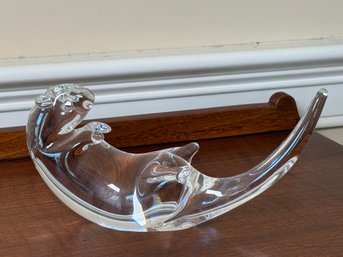 Vintage Steuben Glass James Houston 'Hard At Work' Sea Otter Figure