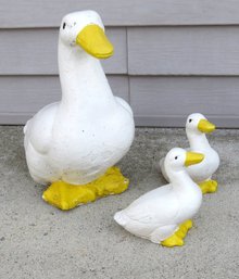 Quackers And Her Kids Cast Concrete Garden Sculptures
