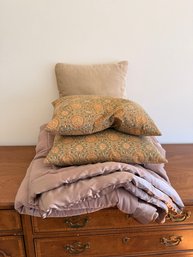 Queen Comforter And Three Throw Pillows