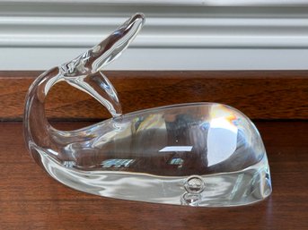Vintage Steuben Glass Signed Whale Figure