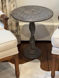 Petite French Style Carved Accent Table  (LOC F:2)