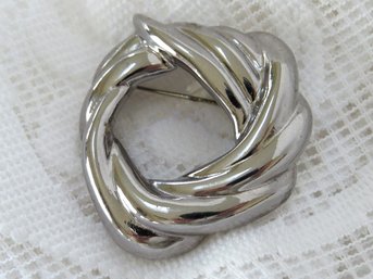 Vintage Vortex Silver Tone Brooch By Liz Claiborne