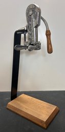 Rogar Estate Mechanical Wine Opener With Countertop Stand & Wood Base