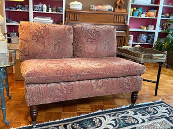 Elegant Paisley Velour Armless Settee
