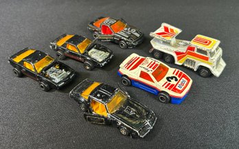 5 Vintage French Majorette Diecast Cars & 1 Kenner Fast 111's Stunt Rig.
