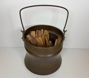 Hammered Copper Pail With Fatwood