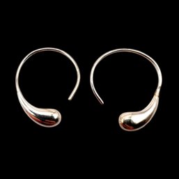 (B51) Sterling Silver Hoop Dangle Earrings