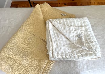 2 Twin Bedspreads, Garnet Hill And Eileen Fisher