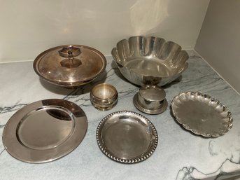 7 Piece Silverplate And Pewter Lot