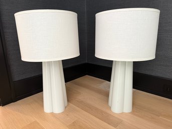 Pair Of Jamie Young Clover Shape Glass Lamps