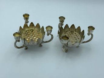 Pair Of Silverplate Candle Holders
