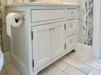 A 37 Inch Marble Top Custom Vanity - Bath 3A - Removed & Ready For Pickup