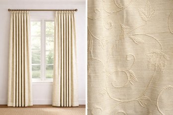 Beautiful Winter White Embroidered Drapes
