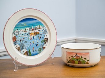 Villeroy & Boch 'Naif Christmas' Design Folk Art Bowl And Plate