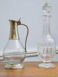 Lovely Pair Of Crystal Decanters With Bacchus Decanter Drying Socks New In Package