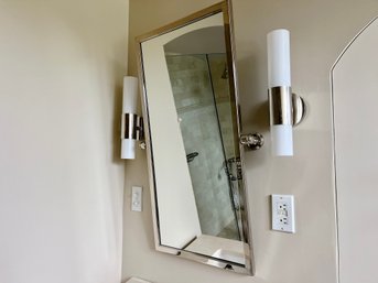 A Restoration Hardware Lugano Polished Nickel Pivot Mirror - Bath 2C - 2 Of 2
