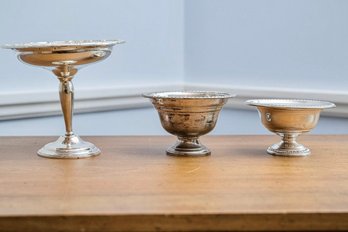 International Silver & Empire Weighted Sterling Footed Bowls / Compotes / Candy Dishes