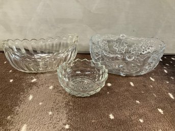 3 Cut Glass Bowls