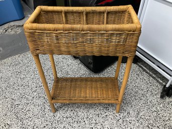 Wicker Standing Planter Box