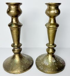 Pair Of Vintage Brass Candlesticks (2)