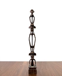Makonde Shetani Carved Wood Stacked Figure Statue