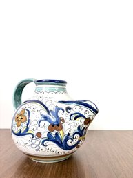 Deruta Ceramic Hand Painted Italian Carafe