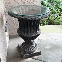 Large Urn Form Planter With Glass Top