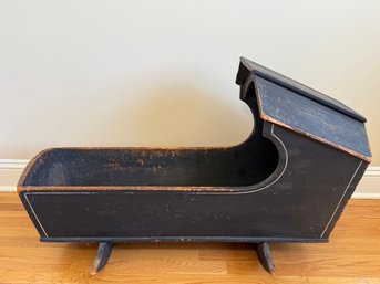 A Vintage Wooden Baby Doll Rocker Cradle