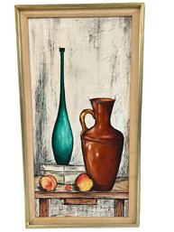 Marc Genet ,mid Century Still Life Oil On Canvas Painting.