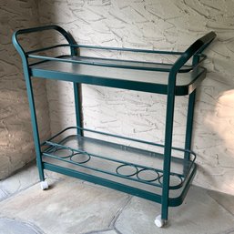 Two Tier Bar Cart With Tempered Glass