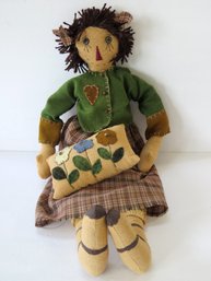 Primitive Style Crafted Stuffed Rag Doll