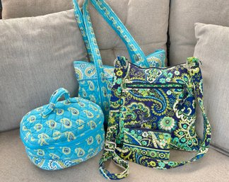 Vera Bradley Paisley Handbag & Accessory Trio
