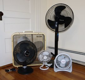 5 Various Sized Electric Fans