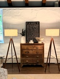 PAIR Mid Century Style Tripod Floor Lamps  (LOC F:2)