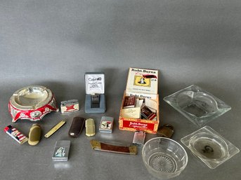 Brass Marlboro Lighter, Ash Trays & More
