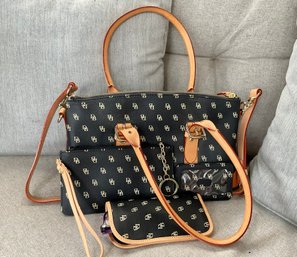 DOONEY & BOURKE 4-PC SET: Greta Domed Satchel & Matching Accessories