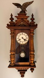 An Antique Wall Clock, Likely German Or Austrian, Mid 19th Century