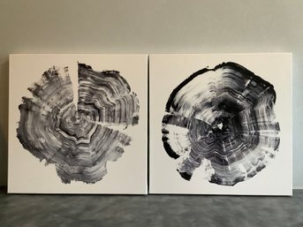 Pair Of Tree Ring Abstract Prints