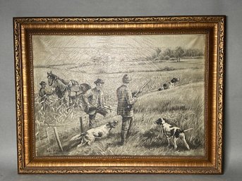 Edmund Henry Osthaus Two Bird Hunters In Corn Fields With Retriever Dogs Framed Print