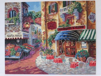 Colorful Vintage 16' X 20' Paint By Number Street In Italy
