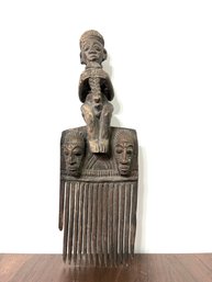Antique Hand Carved Baule Ivory Coast Comb