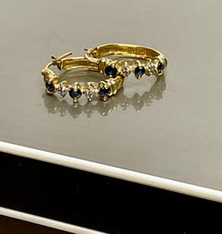 Gold And Sapphire Earrings