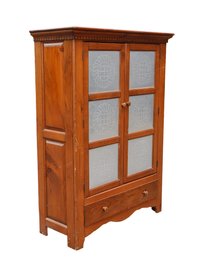 Charming Wooden Pie Safe With Drawer