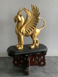 Mythical Griffin Statue On Stand