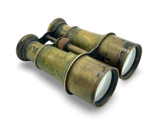 Antique Brass Chevalier Opticien Paris Telescoping Field Binoculars