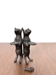 Diego Giacometti Style Cast Iron Black Cat Standing Butler Sculpture*