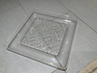 2 Vintage MCM Lucite Acrylic Serving Trays