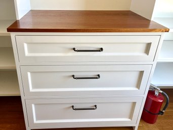 A 43 Inch Wood Top Custom Built In Dresser - Dressing Room B - Removed & Ready For Pickup