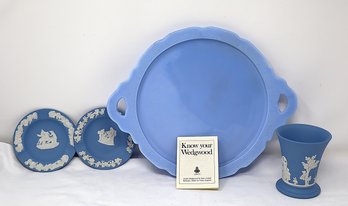 Jasper Wedgwood Set & Delphite Cherry Blossom Platter By Jeannette