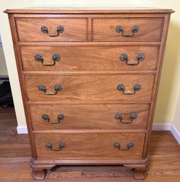 Vintage Five Drawer Dresser With Fancy Pulls